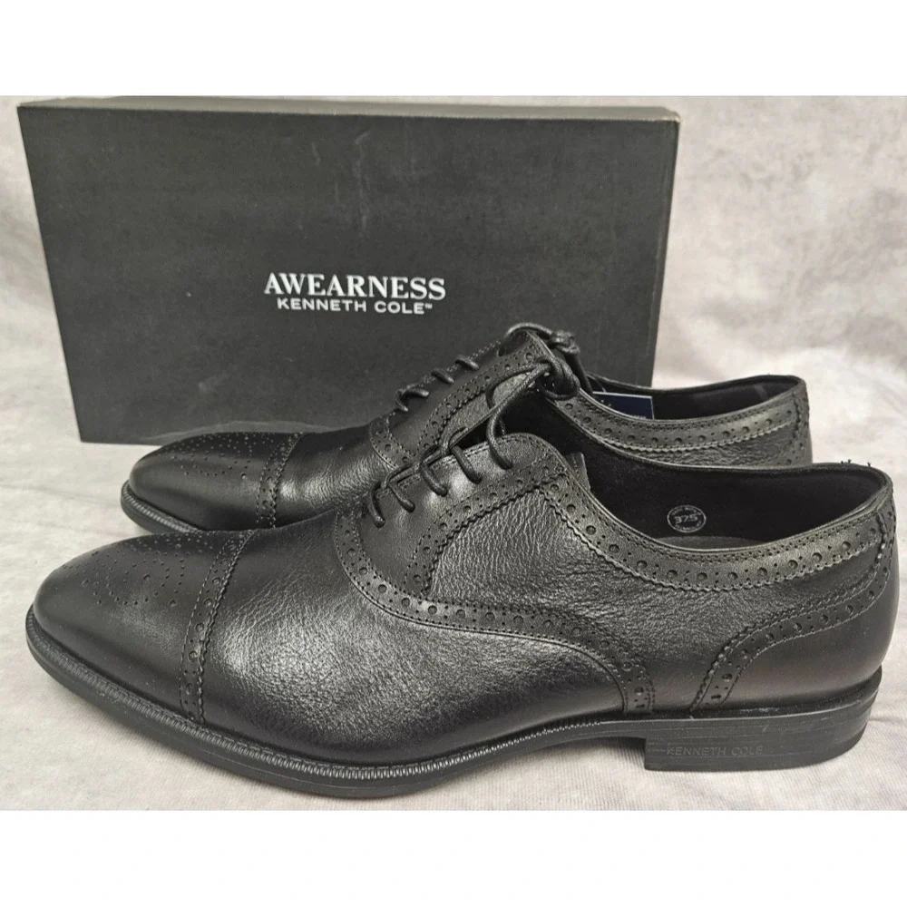 Kenneth Cole Awearness Mens Floyd Black Lace up Oxfords Size 13D New